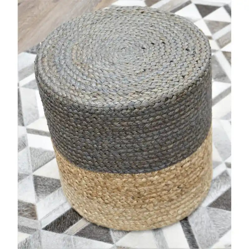 Home&Manor Handcrafted Markovich Jute Pouf