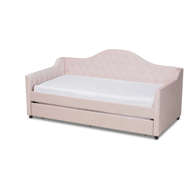 Copper Grove Koziatyn Contemporary Velvet Daybed with Trundle