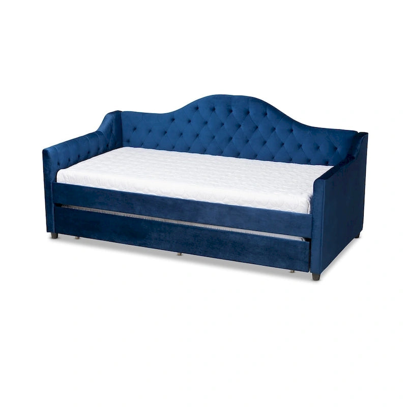 Copper Grove Koziatyn Contemporary Velvet Daybed with Trundle