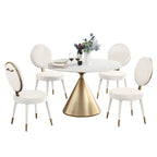 Morden Fort Modern Luxury 5- Piece Round Dining Table and Chair Set