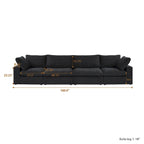 160 Modern Linen Upholstery 4 Piece Sectional Sofa Minimalism Commix Down Filled Modular Couches