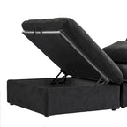 160 Modern Linen Upholstery 4 Piece Sectional Sofa Minimalism Commix Down Filled Modular Couches