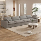 160 Modern Linen Upholstery 4 Piece Sectional Sofa Minimalism Commix Down Filled Modular Couches