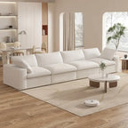 160 Modern Linen Upholstery 4 Piece Sectional Sofa Minimalism Commix Down Filled Modular Couches