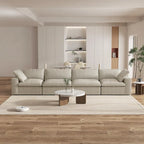 160 Modern Linen Upholstery 4 Piece Sectional Sofa Minimalism Commix Down Filled Modular Couches