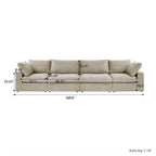 160 Modern Linen Upholstery 4 Piece Sectional Sofa Minimalism Commix Down Filled Modular Couches