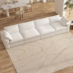 160 Modern Linen Upholstery 4 Piece Sectional Sofa Minimalism Commix Down Filled Modular Couches