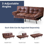 Futon Sofa Bed, Memory Foam Foldable Couch Convertible Loveseat Sleeper Daybed with Adjustable Armrests for Small Space