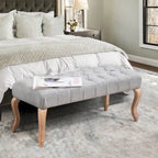 AVAWING Upholstered Tufted Ottoman Bench Accent Entryway Bench
