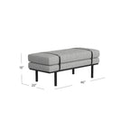 HomePop upholstered Bench with Metal Base - Cream Boucle
