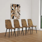 5 Pieces Dining Set, Round Dining Table with 4 Chairs