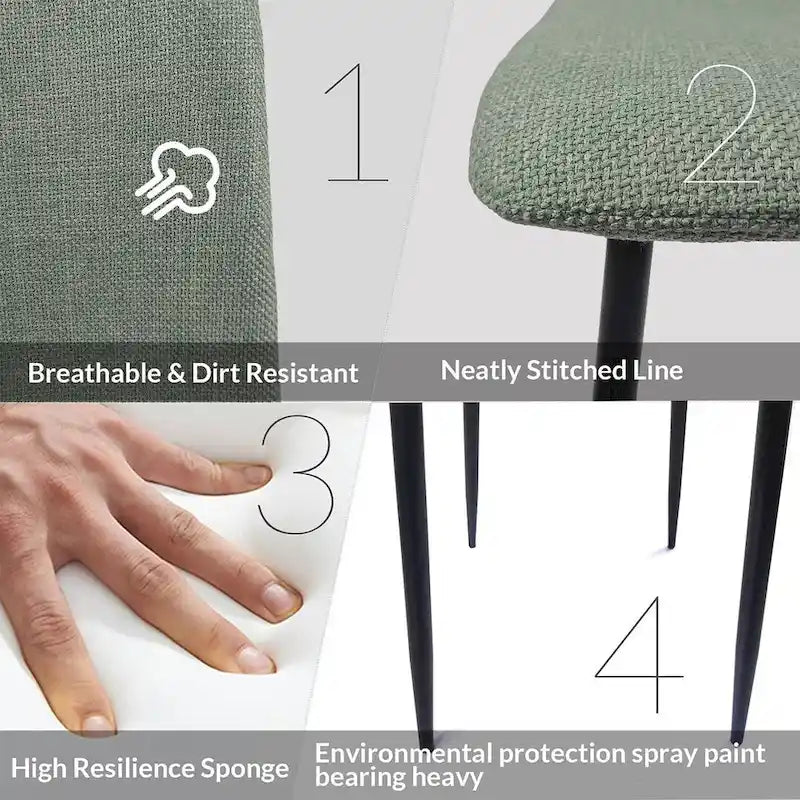 5 Pieces Dining Set, Round Dining Table with 4 Chairs