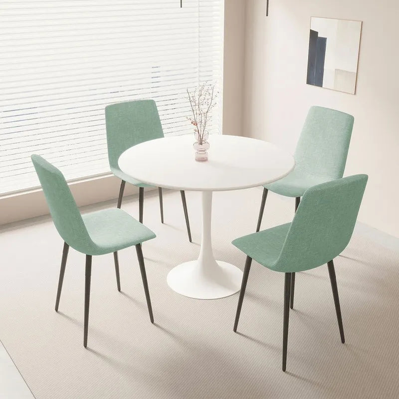5 Pieces Dining Set, Round Dining Table with 4 Chairs
