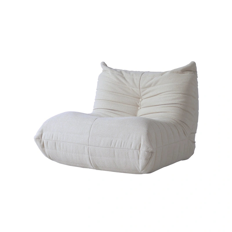 Modern Bean Bag Chair, Teddy Fabric Lounger Chair Lazy Sofa Set
