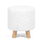 Adeco Round Ottoman Footrest Upholstered Padded Pouf