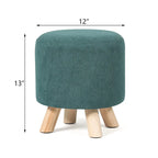 Adeco Round Ottoman Footrest Upholstered Padded Pouf
