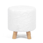 Adeco Round Ottoman Footrest Upholstered Padded Pouf