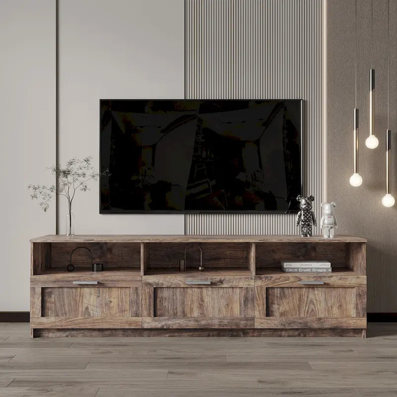 Modern minimalist TV cabinet 80 inch TV stand, open locker Living Room Bedroom