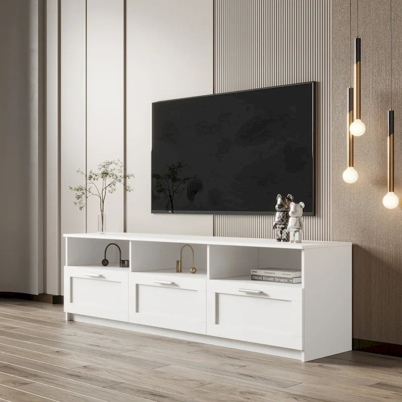 Modern minimalist TV cabinet 80 inch TV stand, open locker Living Room Bedroom
