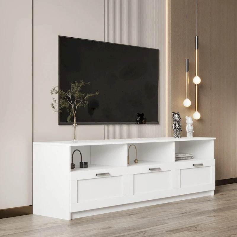 Modern minimalist TV cabinet 80 inch TV stand, open locker Living Room Bedroom