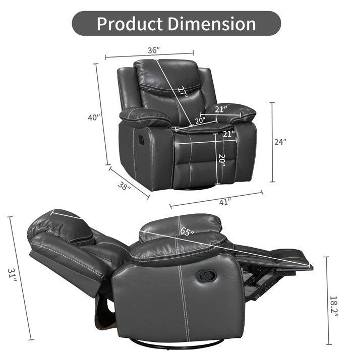Recliner Rocking Chair With 360 Degree Swivel Recliner