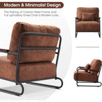 MCombo set of 2 Modern Accent Armchair with Steel Legs, Leathaire fabric HQ102