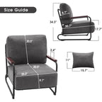 MCombo set of 2 Modern Accent Armchair with Steel Legs, Leathaire fabric HQ102