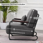 MCombo set of 2 Modern Accent Armchair with Steel Legs, Leathaire fabric HQ102