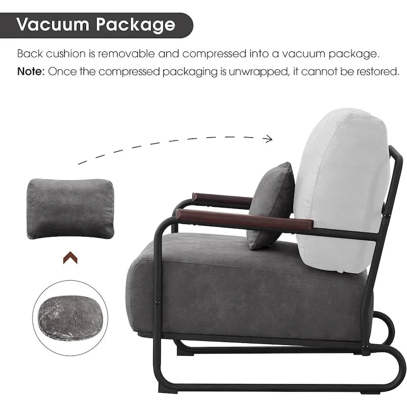 MCombo set of 2 Modern Accent Armchair with Steel Legs, Leathaire fabric HQ102