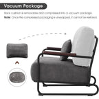 MCombo set of 2 Modern Accent Armchair with Steel Legs, Leathaire fabric HQ102