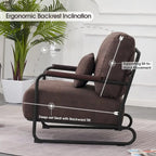 MCombo set of 2 Modern Accent Armchair with Steel Legs, Leathaire fabric HQ102