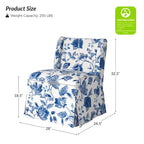 Falk Transitional Upholstered Slipper Chair with Slipcover and Solid Wood Legs Set of 2 by HULALA HOME