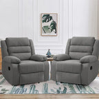 2Set Modern Lounger Adjustable Manual Recliner Chair