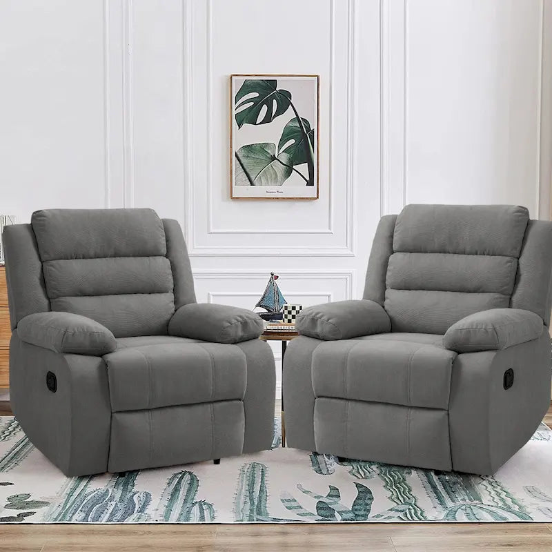 2Set Modern Lounger Adjustable Manual Recliner Chair