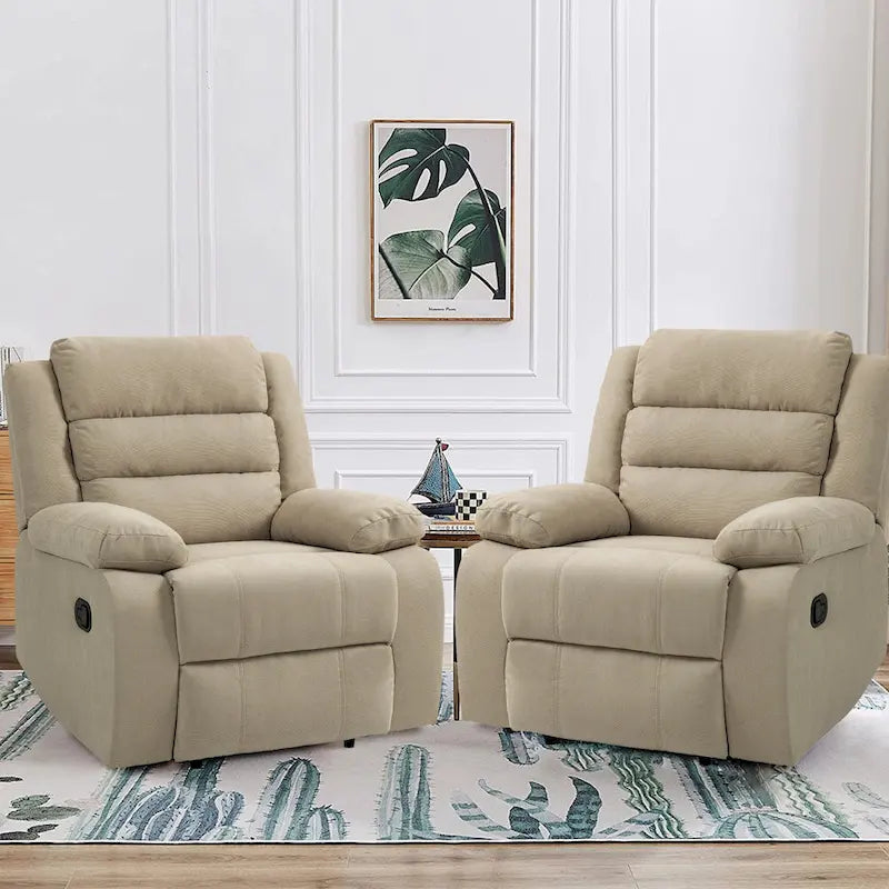 2Set Modern Lounger Adjustable Manual Recliner Chair