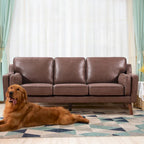 Mid-Century Leather Sofa Loveseat with 5.9 Upholstered Cushion