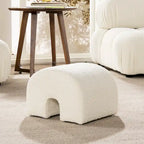 Bridge 16 Boucle Faux Sherpa Upholstered Arched Footstool Ottoman