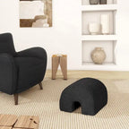 Bridge 16 Boucle Faux Sherpa Upholstered Arched Footstool Ottoman