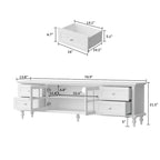 Cabinet Set with Tempered GlassStorage & TV Stand Combo Organization - SideCabinet+TVStand