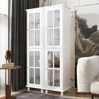 Cabinet Set with Tempered GlassStorage & TV Stand Combo Organization - SideCabinet+TVStand