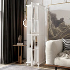Cabinet Set with Tempered GlassStorage & TV Stand Combo Organization - SideCabinet+TVStand