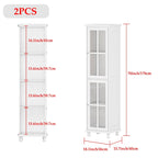 Cabinet Set with Tempered GlassStorage & TV Stand Combo Organization - SideCabinet+TVStand
