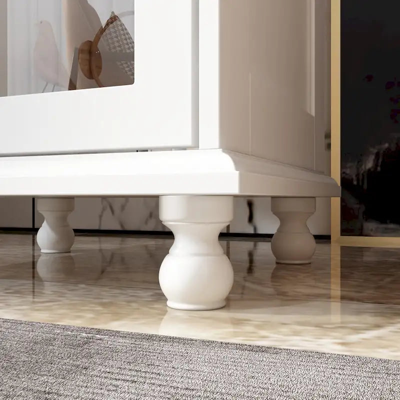 Cabinet Set with Tempered GlassStorage & TV Stand Combo Organization - SideCabinet+TVStand