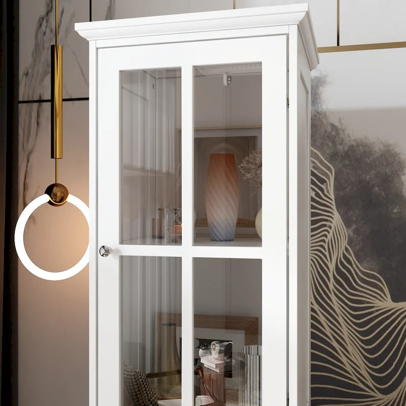 Cabinet Set with Tempered GlassStorage & TV Stand Combo Organization - SideCabinet+TVStand