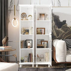 Cabinet Set with Tempered GlassStorage & TV Stand Combo Organization - SideCabinet+TVStand