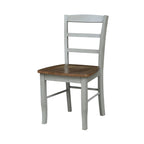 International Concepts Solid Wood 36 Round Pedestal Dining Table with 4 Madrid Ladderback Chairs