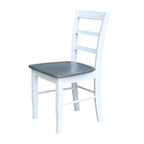 International Concepts Solid Wood 36 Round Pedestal Dining Table with 4 Madrid Ladderback Chairs