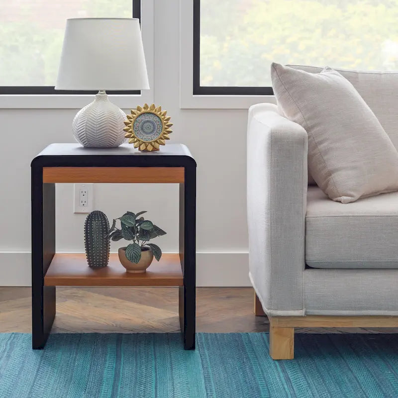 Brookside Reyna Modern Wood End Table with Rounded Corners