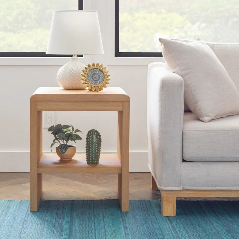Brookside Reyna Modern Wood End Table with Rounded Corners