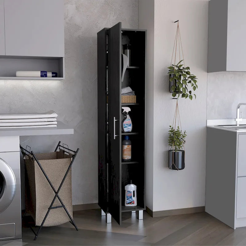 Laska 71 Tall 5-Shelves Storage Cabinet Broom Closet - N/A